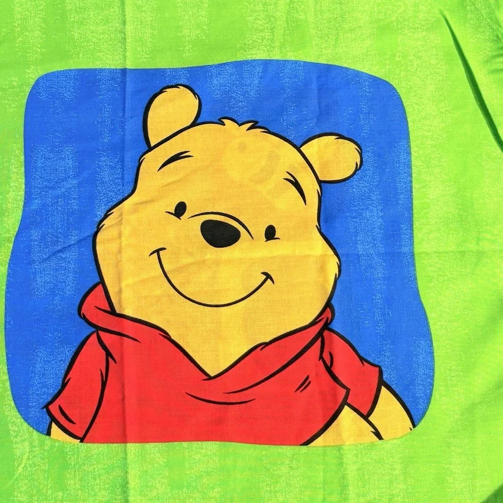 Vintage Winnie the Pooh Pillowcase Disney Standard Green Bees Hunny